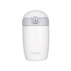 딜러 심플 비즈니스 빨대 304 스테인리스 스틸 보온보냉텀블러 MLH8940, 화이트, 300ml, 1개