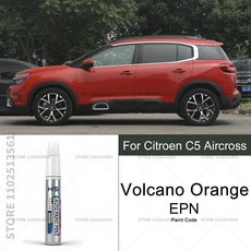 시트로엥 C5 에어크로스 터치업 페인트 복원 펜 스크래치 제거 DIY 자동차 액세서리 블랙 KTV 화이트 KWE E, 01 Volcano Orange, 1
