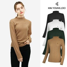 [사은품증정] 김영주 여성 골프웨어 엠보 니트 긴팔 티셔츠 533022