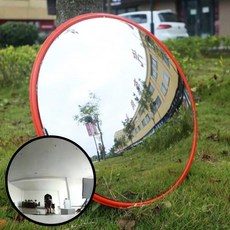 힙한 볼록거울 벽걸이 아크릴 안전 부착 인테리어 거울, 60CM, 블랙