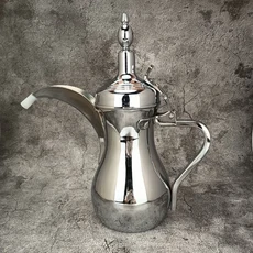 황금 아랍 커피 포트 뜨거운 물 긴 입 차 주전자 메이커 좁은 티팟 500/700ML 304 스테인레스 스틸, 04 Silver 500ML, 01 CN, 04 Silver 500ML