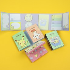 포켓몬스터 6단 점착 메모지 포켓피스 피카츄 캐릭터, 단품
