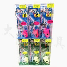HAYABUSA 船太刀魚 軟蟲鉤 鉛頭鉤, 1個, 30號,夜光