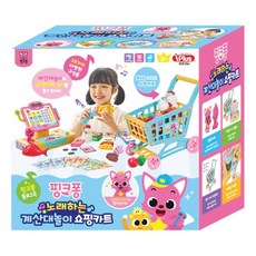 핑크퐁 노래하는 계산대놀이 쇼핑카트, 1개, 핑크