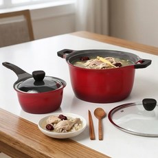 키친플라워 국산 인덕션 IH 세라믹코팅 편수 전골 냄비세트 2P, 1개, 쿨IH냄비 2종 (18편+28곰), 상세페이지 참조