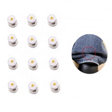 바지 밑단 고정 단추 세트 12개 기장 수선 단추 줄임 셀프 고정 의류 밑단 긴바지 줄이기 자석 체인, 똑딱단추 데이지