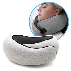 슬기로운생활 여행용 기내용 휴대용 메모리폼 목 쿠션 베게, 라이트그레이