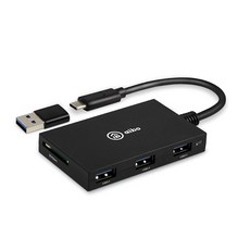 aibo 多合一晶片讀卡機 USB 3.0 x3 雙槽記憶卡 健保 IC卡 Win/Mac 適用, 黑, 1個, ICCARD-ABX3