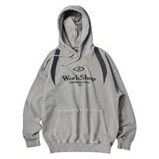 TRAVEL 워크샵 디비전 피그먼트 후드티 고스트 그레이