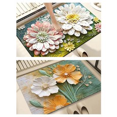 1+1 언제나 뽀송뽀송 3D 입체 플로랄 규조토 발매트 40x60, 덴더라이언+매그놀리아