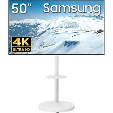 삼성전자 BE-H 무빙스탠드 패키지 UHD 4K LED 에너지효율 1등급 셋탑박스 삼탠바이미 오베닉 이동식 무빙거치대 OTT, 125.7cm(50인치)_삼성기사설치, 고객직접설치, 고객직접설치_무빙스탠드(화이트)