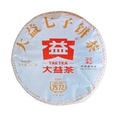 大益勐海茶廠 普洱茶7572熟茶餅 2022年 熟茶 茶韻, 357g, 1個, 1個裝