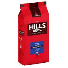 Hills Bros 100% 콜롬비아 원두 커피 미디엄 로스트 32온스, 다크 새틴 다크 로스트