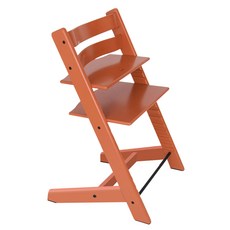 트리트랩 성장의자 높이조절 식탁의자 원목 공부의자 안전가드 포함, 레드클레이
