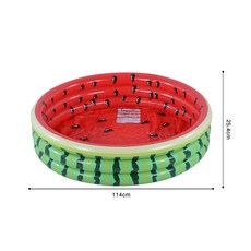 充氣游泳池 兒童戲水池 加厚耐磨 充氣泳池 戲水池 沙池 水池 兒童玩具池, 1個, 西瓜3環水池1.14米款（帶電泵）