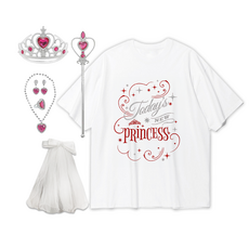 말랑마쥬 벌스데이 프린세스 생일파티 베일공주 어깨띠 세트, 1개, 공주kit(레드)_화이트_3XL