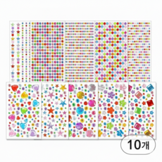 영바이브 비즈 큐빅 보석 스티커, 10개, 혼합색상