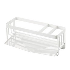 日式廚房置物架收納架衛生間臺面毛巾抹布收納海綿瀝水架抹布置物架抹布瀝水架水槽瀝水架壁掛瀝水架廚房收納架置物架, 1個, A款金屬接水盤白色