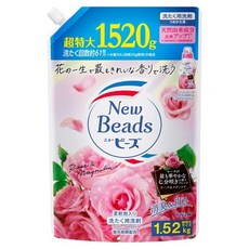 Kao 花王 New Beads 含衣物柔軟精洗衣精 玫瑰&木蘭香 補充包, 1個, 1.52kg
