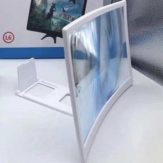 12인치 대형 화면 3D HD 앰프 곡면 스크린 휴대폰 확대기 스마트폰 비디오 스탠드 홀더, [03] white 12 inches