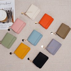 批發直銷ins優質新款韓版女士卡包短款時尚多色多卡位拉鏈零錢包柔軟PU
