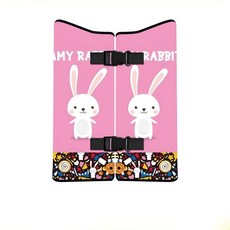 蘇霏小舖 防掙脫護肩套 安全座椅/嬰兒車通用 安全帶護肩 防滑固定, 1個, 艾米兔(粉紅)