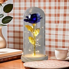 금장미꼿 무드등 조명 침실 분위기 장식, 1개, 블루