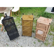 캠핑 4단 식기 건조대 건조망 설거지 망, 일반형 사각형 블랙