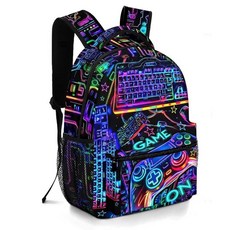 Moduyok 남아 및 남아용 학교 백팩 어린이 청소년 초등학교 중학생 책가방 만 6-18세 아이스하키 원사이즈 456690, 게임 온