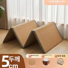 접이식매트 타타미매트 거실매트 싱글매트 침대매트 수면매트 여름침대매트 바닥매트 시원한매트 등나무매트 라탄매트 대형거실매트 아이방매트 놀이방매트 층간소음매트 놀이매트 우드매트, 6.성하-두께 약 5cm, 1개