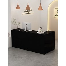 옷가게 매장 데스크 바 미용실 계산대 리셉션 작은 카운터 화이트 100x60x90cm, 미니멀리스트블랙좌회전(우회전시주의하세요)