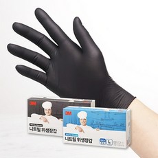 쓰리엠 니트릴 위생장갑 100p, 블랙, 대(L), 1개