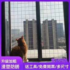 防貓咪封窗網 陽臺圍護欄 窗臺網格防護網 戶外防墜網, 寬度30釐米,長30釐米