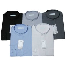 남성 차이나넥 편안한 노타이 세련된 레이온 긴팔 셔츠