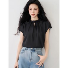 時尚領口設計寬鬆顯瘦透氣女士上衣