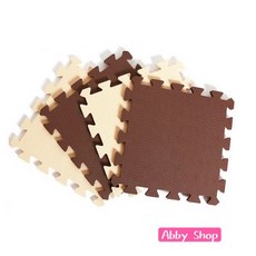 艾比百貨》雙色巧拼地墊 （９片裝） 台灣製造 安全地墊 安全軟墊 雙色彩墊 寶寶防撞地墊 巧拼 地墊 軟墊, 1個, 9片裝