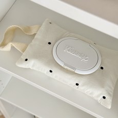 깔끔 물티슈 파우치 패브릭 커버 휴대용, 1개, 도트