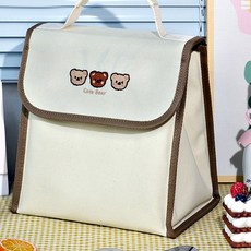 가벼운 도시락 골프장 가방 플립형 핸드백 1개, 아이보리레드