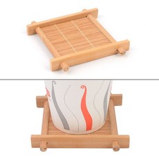 우드 격자형 대나무 티 코스터, 1개, 1개