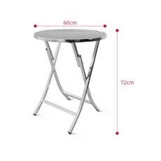 스테인리스 접이식 식탁 알루미늄 합금 거실 원룸용 소형 원형 테이블, 1인용, 9_두께60mm원형