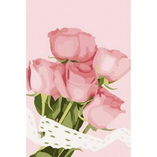 플레이어바웃 DIY 명화그리기 세트 유화 10 x 15 cm, 장미 꽃다발 (AX295), 1개