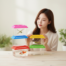 곤충 관찰 채집함 소형 대형 사육통 어항 다슬기 사육 상자, 1-곤충채집통-소