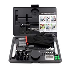 Handfly 타이어 수리 키트 튼튼한 타이어 플러그 63개 펑크 및 플러그 플랫 타이어 패치를 고정하는 범용 수리 도구 키트 자동차 오토바이 트럭 트랙터 트레일러, 87pcs