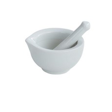 陶瓷研磨碗 嬰兒輔食搗碎器, 小號白色, 1套, 碗 棒