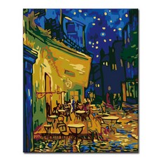 명화그리기 DIY 유화 세트 그림 액자 해바라기 아트홀릭, L02_고흐의 까페테라스, 1개