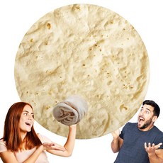 Omewigra 또띠아 담요 재미있고 사실적인 음식 맞춤형 부리또 성인 사이즈 참신한 부드러운 플란넬 라운드 토르티야 180cm(71인치) 145033