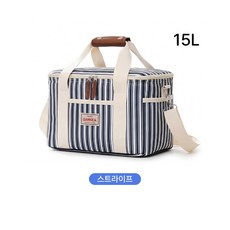하루꿈 15L 대용량 보냉백 보냉가방 피크닉 캠핑 쿨러백 도시락 가방PH-ST2607-B1, 1개, 스트라이프