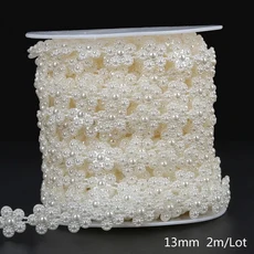ABS 모조 아이보리 웨딩 코드 액세서리 공예 파인딩 DIY 및 체인 트림 비즈 보석 진주 라인 파티 장식 스레드