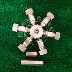 【閃電聯盟】伊士達 ISTA CO2調節器 1對2，1對3，1對6 CO2分接 CO2調節閥 氣體分流閥 分流器, 1個, 1對6 (六孔)