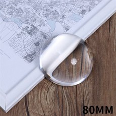 台灣出貨 80mm 半球圓形水晶 透明放大鏡 半球放大鏡 鎮紙聚玻璃 放大鏡 高清桌麵老人閱讀球麵 透明玻璃半球, 1個, 80mm水晶玻璃半球放大鏡